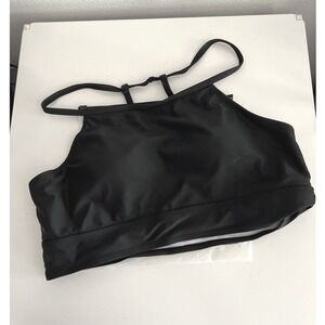 Shein Black‎ Crisscross Back Strap Bikini Top 1XL